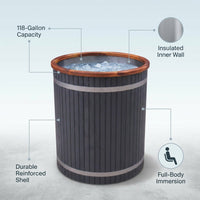 Cold Therapy 1 Person Ice Bath 118 Gallon Cold Plunge 37.5" X 33.25" — infographic