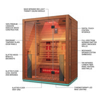 Full Spectrum Infrared Sauna，1-2 Person Home Sauna，Wooden Canadian Hemlock Indoor Spa Sauna with Resonance Speaker, Panoramic Tempered Glass Door — How It Works