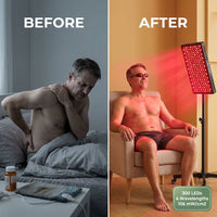 Red Light Therapy Panel, 4 Wavelengths Full Body Infrared Light Therapy, 300 Elite Grade Dual Chip Leds, FSA-HSA Red Light Device at Home, Ideal for Body, Face. 500W. Modular Design. — Before & After